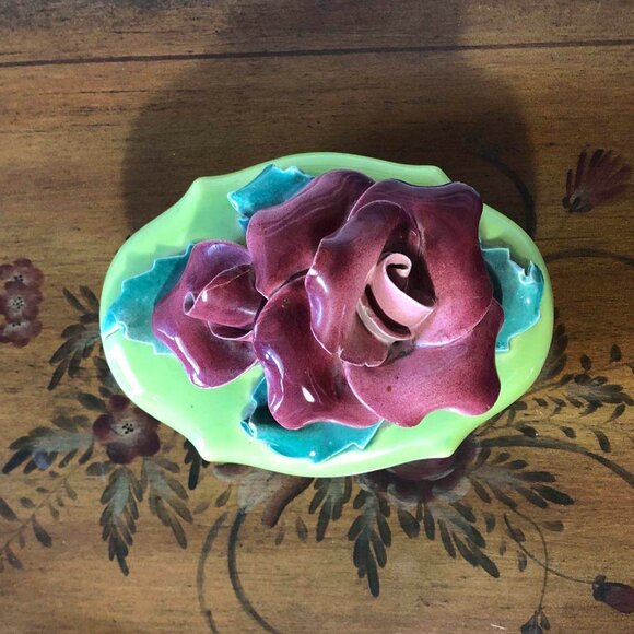 California pottery - Johannes Brahm floral lidded trinket box - Picture 6 of 12